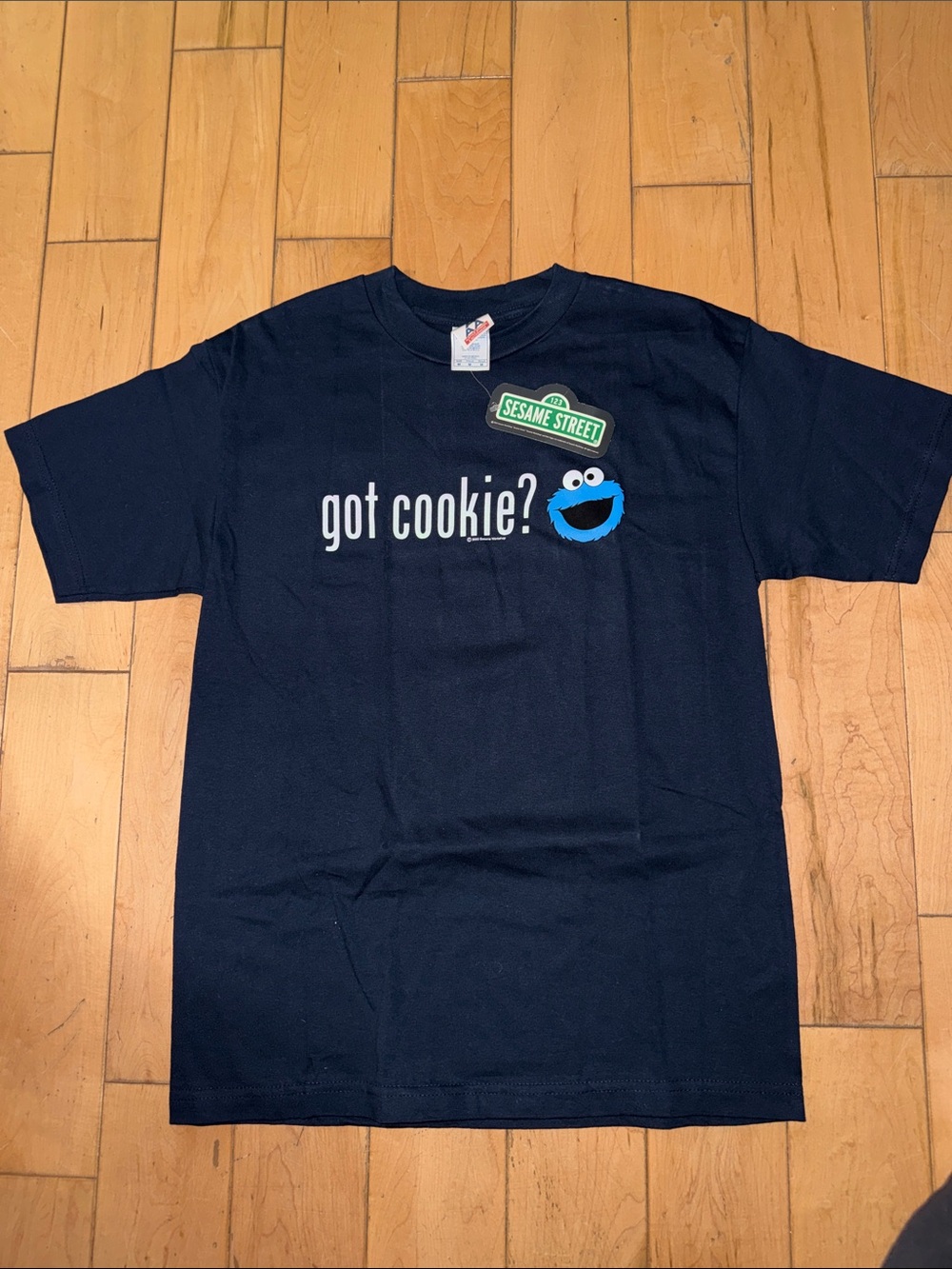 Sesame Street Navy 'got cookie?' Tee with Blue Cookie Monster Graphic
